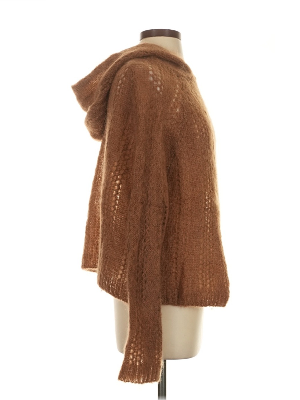 Sézane Theodore Hooded Sweater Jumper Mohair Knit Camel Tan - Picture 3 of 9